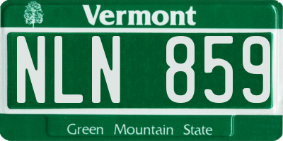VT license plate NLN859