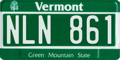 VT license plate NLN861