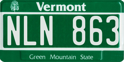 VT license plate NLN863