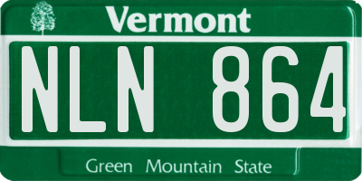 VT license plate NLN864