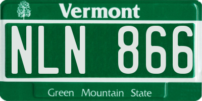 VT license plate NLN866