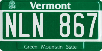 VT license plate NLN867