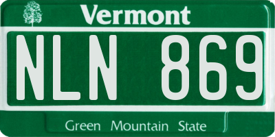 VT license plate NLN869