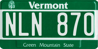 VT license plate NLN870
