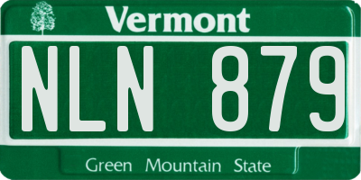 VT license plate NLN879