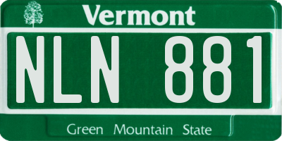 VT license plate NLN881