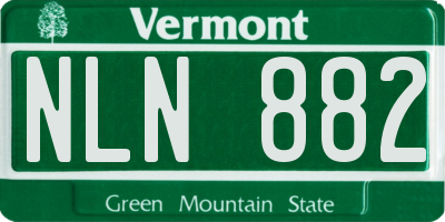 VT license plate NLN882
