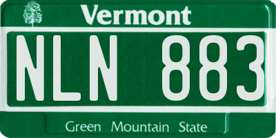 VT license plate NLN883