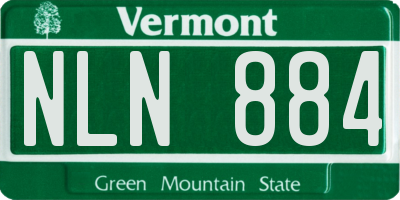 VT license plate NLN884