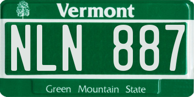 VT license plate NLN887