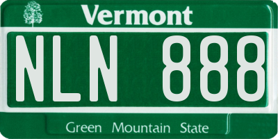 VT license plate NLN888