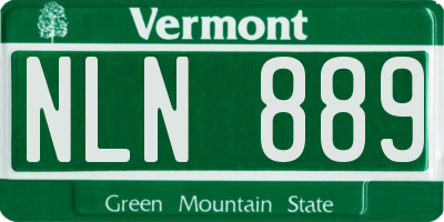 VT license plate NLN889