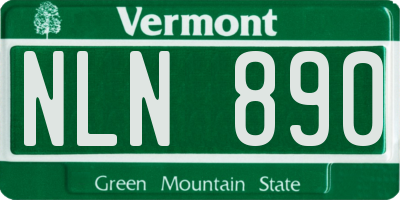 VT license plate NLN890