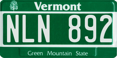 VT license plate NLN892