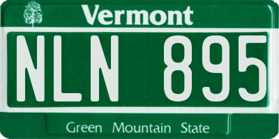 VT license plate NLN895