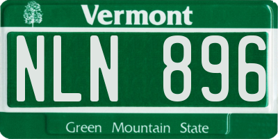 VT license plate NLN896