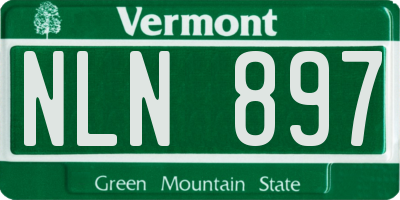 VT license plate NLN897