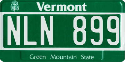 VT license plate NLN899