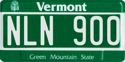 VT license plate NLN900