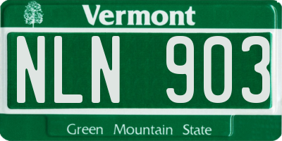 VT license plate NLN903