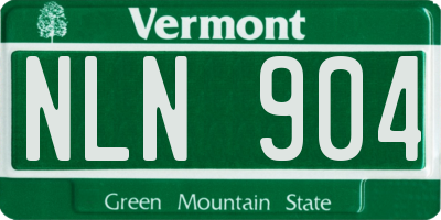 VT license plate NLN904