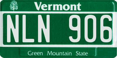 VT license plate NLN906