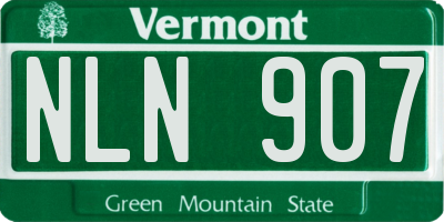 VT license plate NLN907