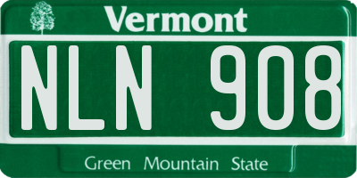VT license plate NLN908