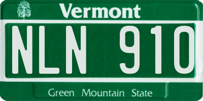 VT license plate NLN910