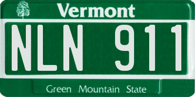 VT license plate NLN911