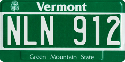 VT license plate NLN912