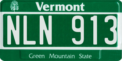 VT license plate NLN913