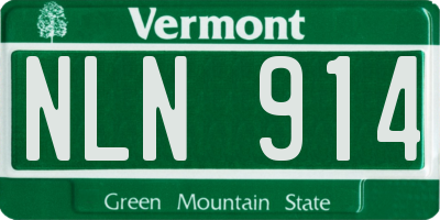 VT license plate NLN914