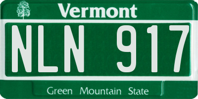 VT license plate NLN917