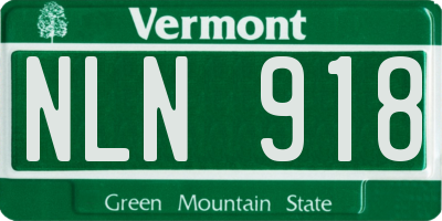 VT license plate NLN918