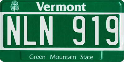 VT license plate NLN919