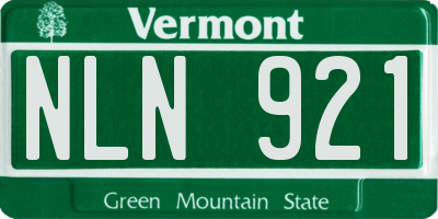 VT license plate NLN921