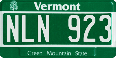 VT license plate NLN923