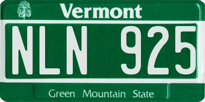 VT license plate NLN925