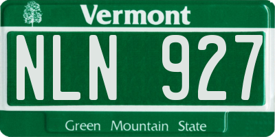 VT license plate NLN927