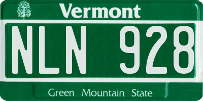 VT license plate NLN928