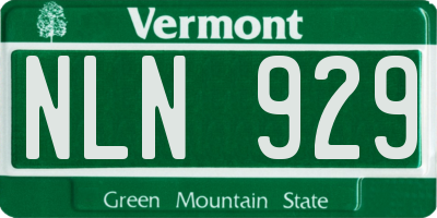 VT license plate NLN929