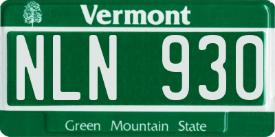 VT license plate NLN930