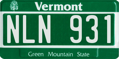 VT license plate NLN931