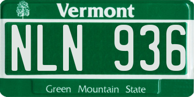 VT license plate NLN936