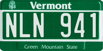 VT license plate NLN941