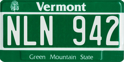 VT license plate NLN942