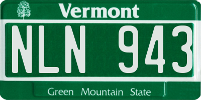 VT license plate NLN943