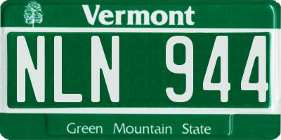 VT license plate NLN944