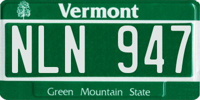 VT license plate NLN947